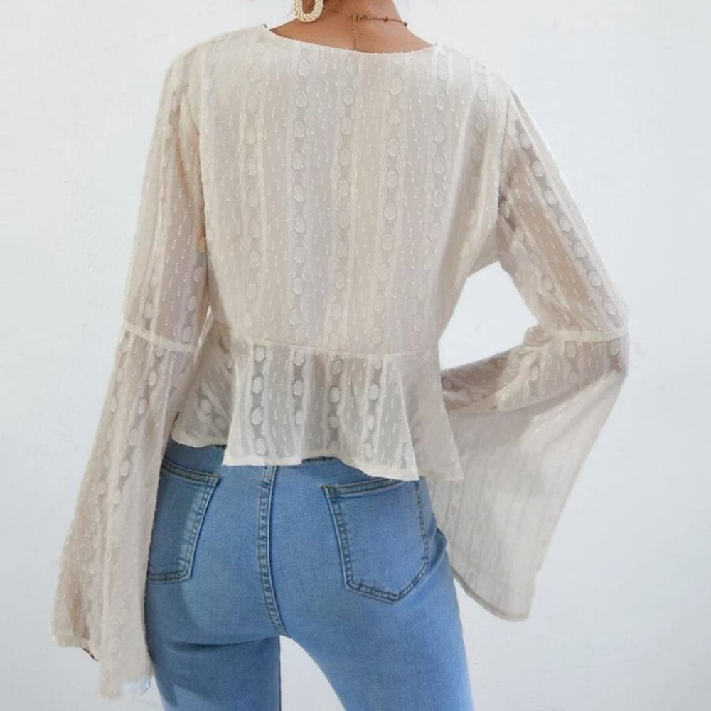 Knot Front Peplum Top - Picture 4 of 7